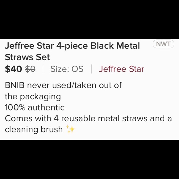 🌟 HOST PICK NWT Authentic Jeffree Star🌟Straws - Picture 5 of 5